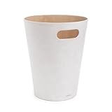 Umbra Woodrow Abfalleimer – Zweifarbiger Holz Papierkorb für Büro,...