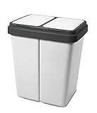 Alpfa Müllbehälter 2 x 30 Liter Duo Bin Grau Granit Made In Europe Inkl....