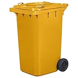 Jestic Mülltonne 240 Liter gelb mit Gummirädern, für Mülltrennung,...