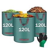 Flintronic Gartenabfallsack, Gartensäcke für Gartenabfälle 3X 120l,...