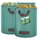 Pfloge® 3X 272L Gartenabfallsack, Gartensack mit 4 Griffe, Wasserdicht,...